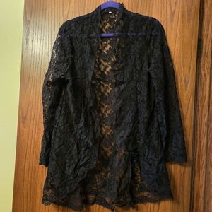 Elegant Black Lace Teddy Jacket